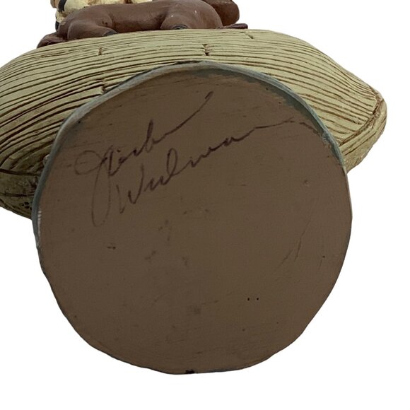 Vtg JS 1992 Noah's Ark Stacked Animals Nursery Primitive Decor RARE Earthenware - Picture 7 of 8